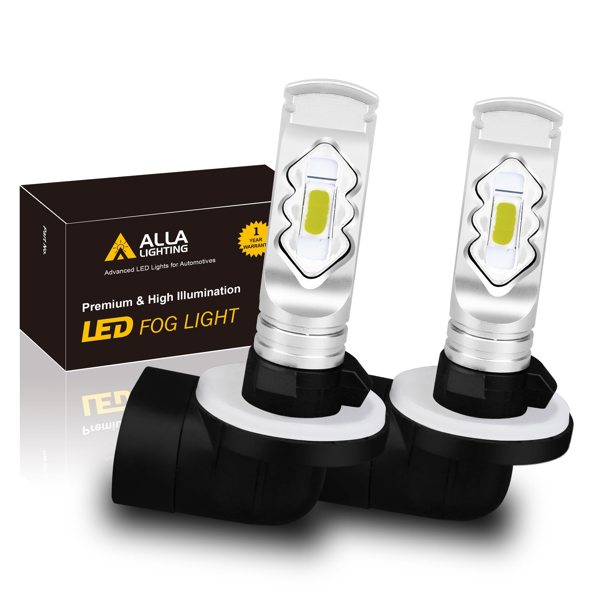 Alla Lighting 3800lm PGJ13 Base 889 881 LED Fog Light Bulbs, Red